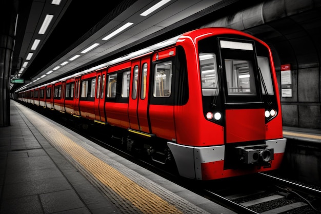 Moderne metro ondergronds vervoer openbaar vervoer schoon metrostation platform stad