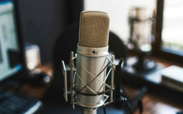 moderne microfoon Audio opname en podcasting concept