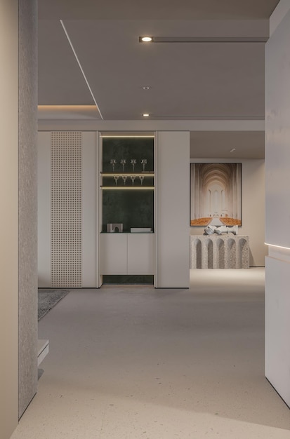 Moderne minimalistische ganginterieur