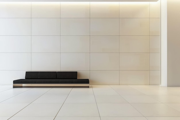 Moderne minimalistische interieurontwerpcompositie met een bank en wandpanelen