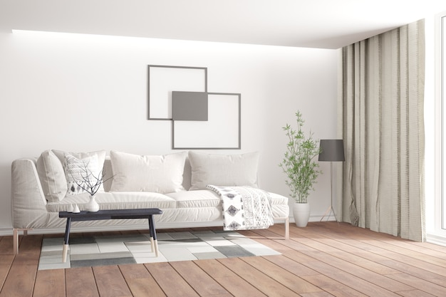 Moderne mooie kamer interieur 3D illustratie