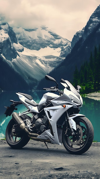 Foto moderne motorfiets mobiele behang biker landschap