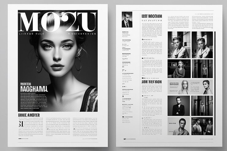 Foto moderne plakkaatmagazine lay-out