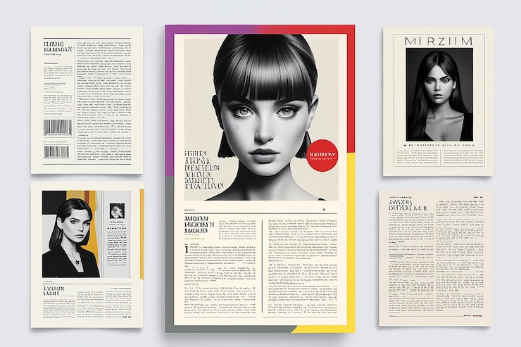 Foto moderne plakkaatmagazine lay-out