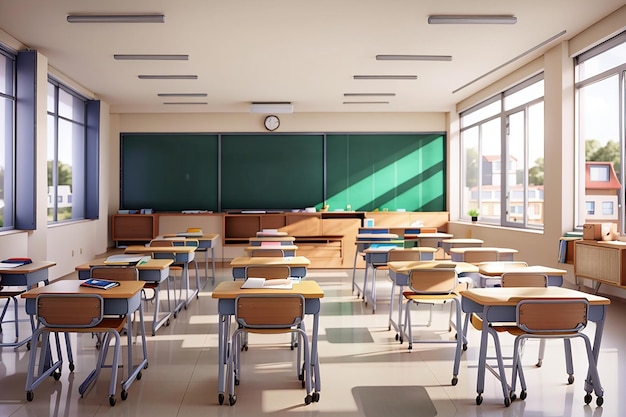 Moderne school klaslokaal niemand binnen