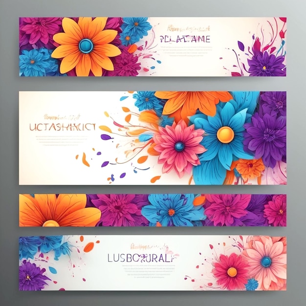 Moderne set van abstracte bloemenbanners