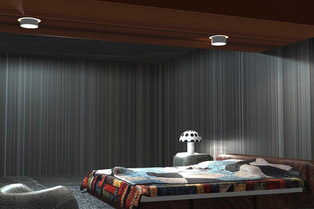 moderne slaapkamer interieur rendering