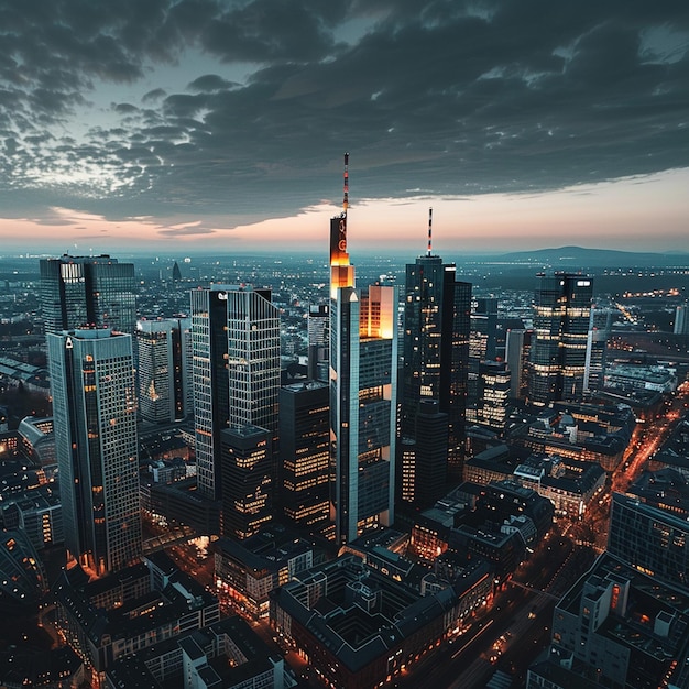 Moderne stadsbeeld nachtbeeld lucht skyline stedelijk landschap stadsverlichting