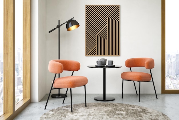 Moderne stijl conceptuele interieur kamer 3d illustratie