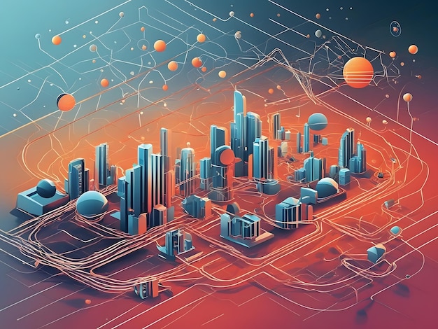 Moderne technologie Abstracte achtergrond met netwerkverbindingslijnen