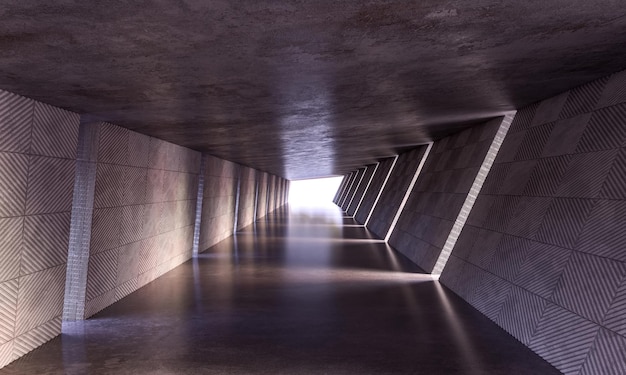 Moderne tunnelarchitectuur met dynamische verlichting