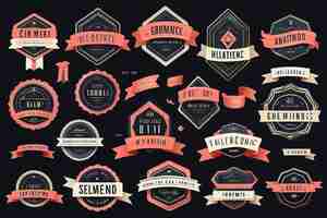 Foto moderne vector geometrische labels ribbons set veelzijdige ontwerpelementen