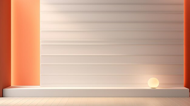 Moderne vitrine mockup met minimalistisch ontwerp elegante witte panelen verborgen verlichting en schaduwen