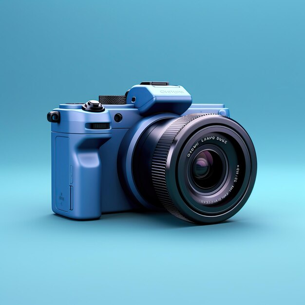 Moderne vorm van camera digitale geïsoleerde kopieerruimte blauwe achtergrond