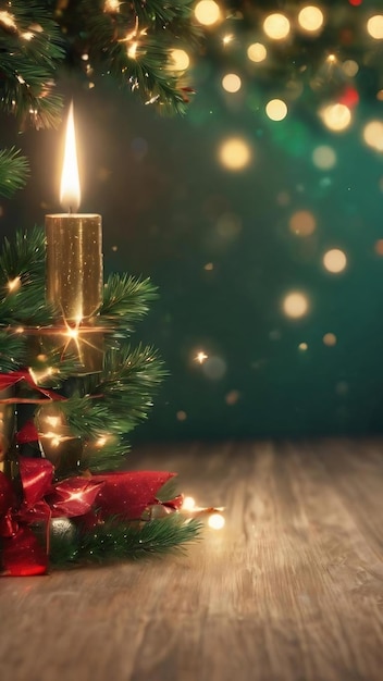 Moderne vrolijke kerst achtergrond met realistische lichten en bokeh