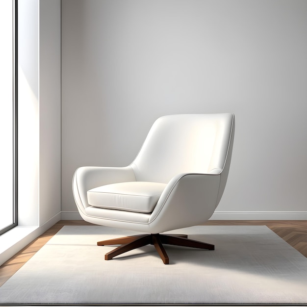 moderne witte fauteuil op de vloer in de kamer