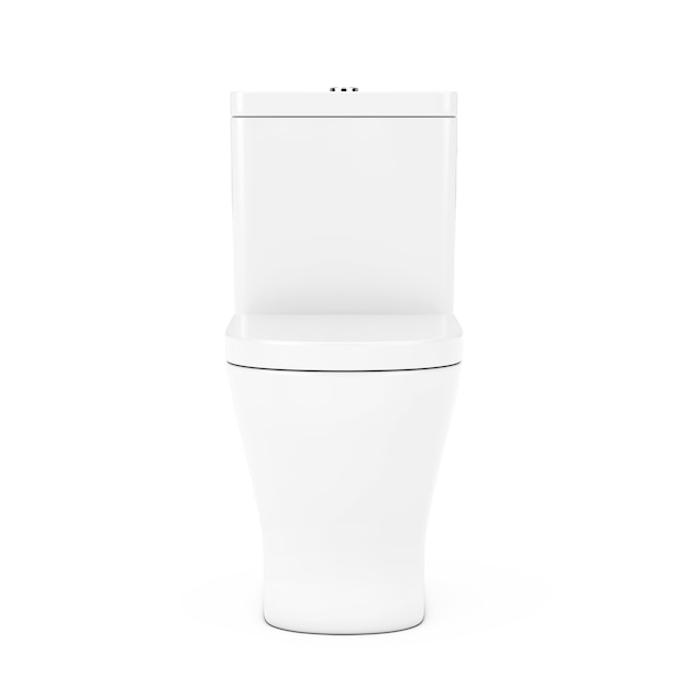 Moderne witte keramische toiletpot op een witte achtergrond. 3D-rendering