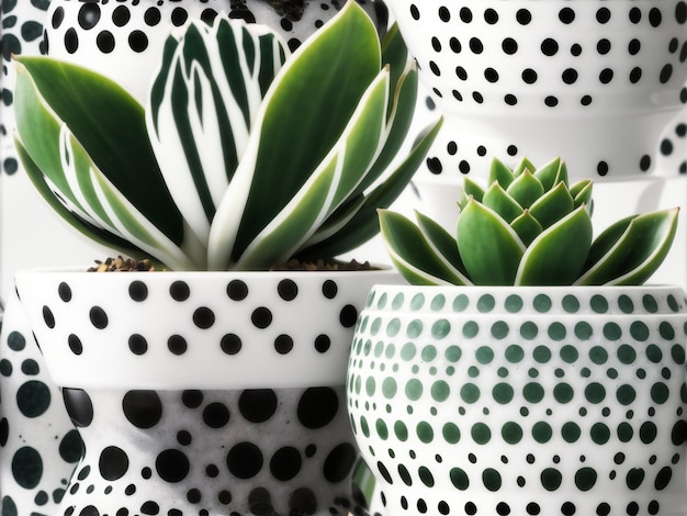 Moderne witte pot met groene vetplanten Elegante interieurdecoratie met een vleugje natuur