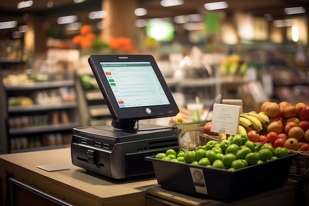 Moderne Woolworths SelfCheckout met POS Machine AI