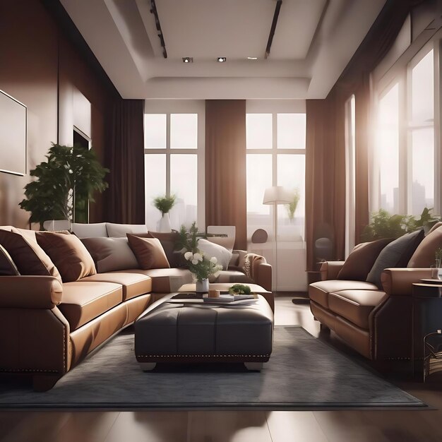 Foto moderne woonkamer decor comfortabele bank