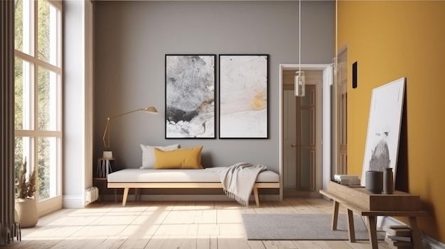 Moderne woonkamer Illustratie AI Generatief