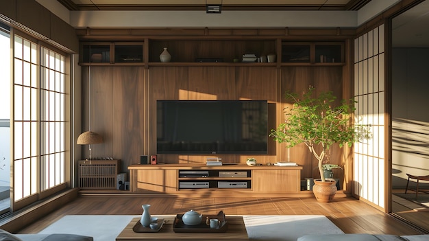 Moderne woonkamer in een Japans huis.