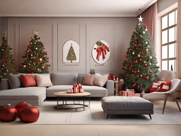 Foto moderne woonkamer met kerstmis