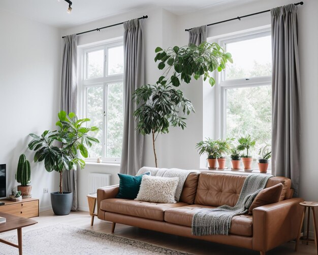 moderne woonkamer met plant