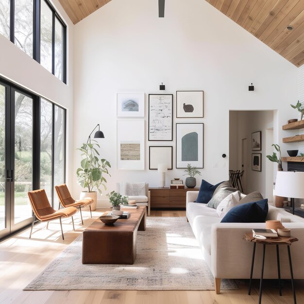 moderne woonkamer op een boerderij