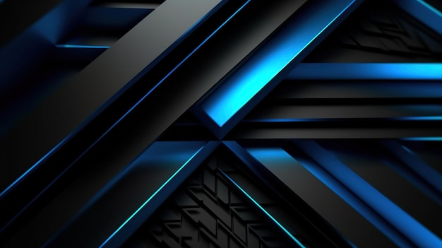 Moderne zwarte blauwe abstracte achtergrond AI gegenereerde afbeelding