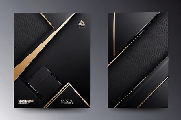 Foto moderne zwarte cover design set creatief abstract met diagonale lijn koolstof patroon driehoek textuur
