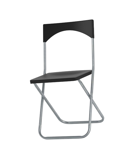 Foto moderne zwarte stoel geïsoleerd op een witte achtergrond