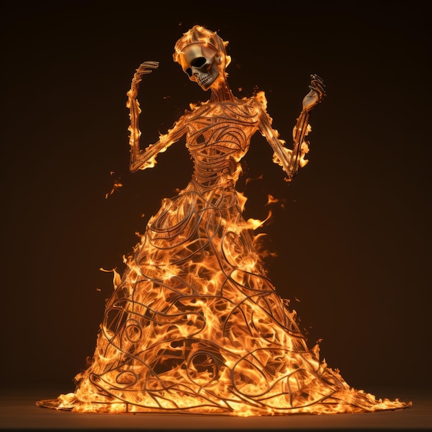 Photo modernism skeleton in the fire selena gomez inspired kinetic art