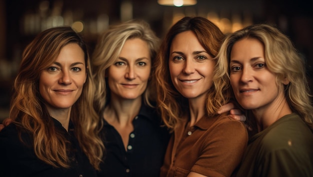 Foto modieus modern portret schoonheid vrouwen poseren blanke vrouwelijke groep volwassen jonge generatieve ai