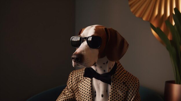 Modieus somber portret hond op witte achtergrond Donkere studio achtergrond Natuur zomer Binnenlandse levensstijl Hond puppy hondje huisdier Zwarte studio Witte achtergrond Gelukkige levensstijl