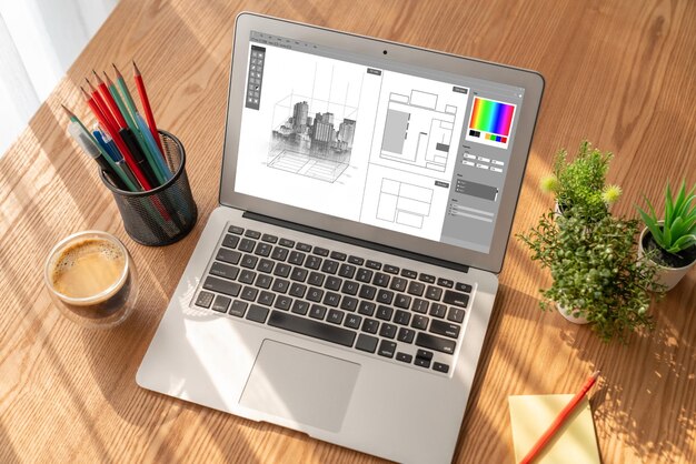 Modieuze softwaretoepassing voor architectonisch ontwerp voor architectenbedrijven