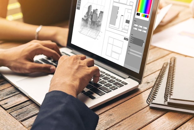 Modieuze softwaretoepassing voor architectonisch ontwerp voor architectenbedrijven