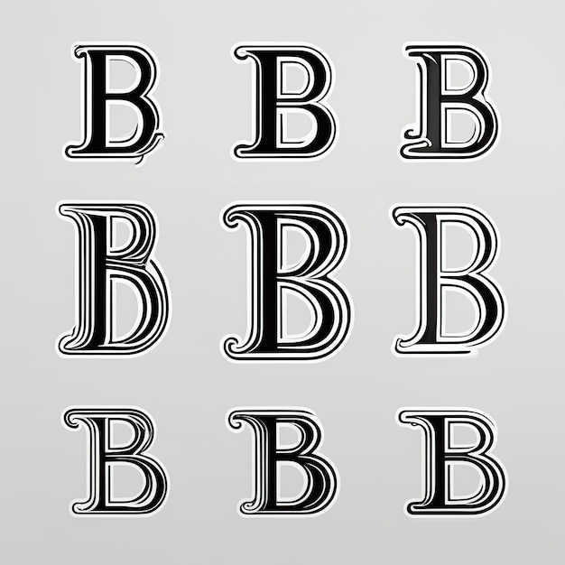 Modieuze stijlvolle alfabetten typografie Letter B