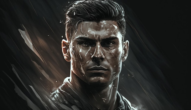 modieuze voetballer Cristiano Ronaldo Ai gegenereerde kunst