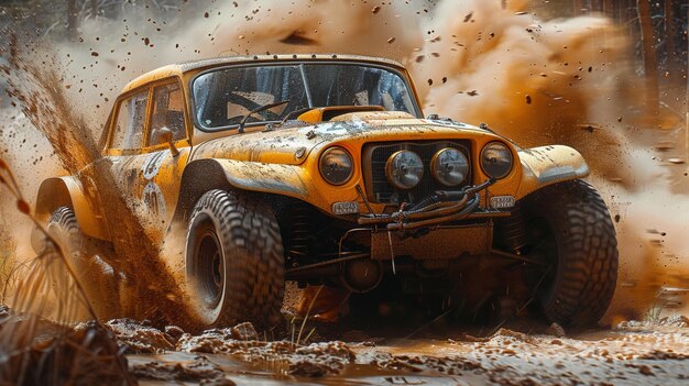 Foto modificeerde 4x4 4wd off road utv truck car action rugged rally