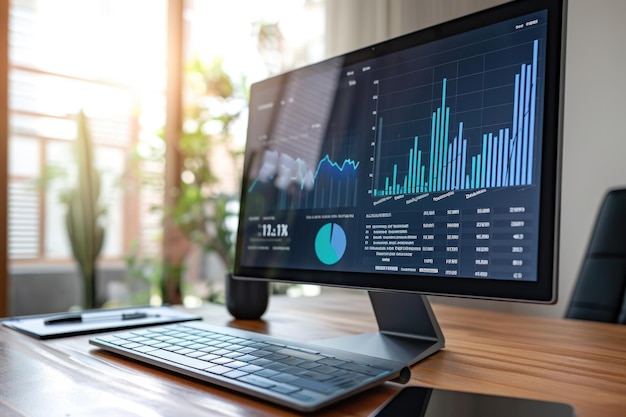 Modish business data dashboard for marketing strategy planning