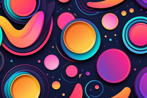 Modish style abstract background with colorful rounded shapes vector illustration