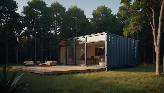 Modular house design with container simple and sleek modern design