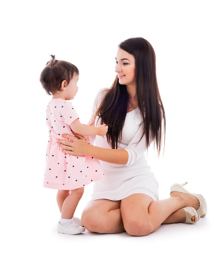 Moeder en baby van vijftien maanden oud