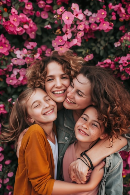 Moeder en haar familie's kind gelukkig moment