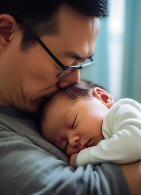 moeder of vader met pasgeboren baby in het ziekenhuis Generatieve AI
