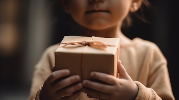 Moeders dag kind geven cadeau moeder close-up geen gezicht Al gegenereerd