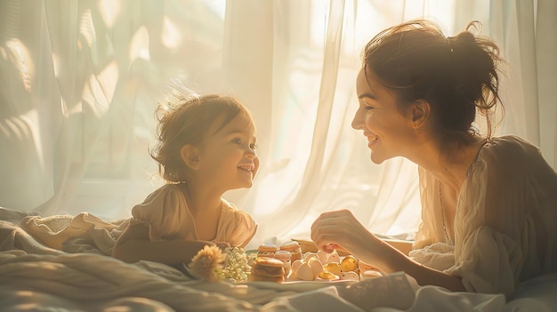 Moedersdag ontbijt in bed een tedere ochtend