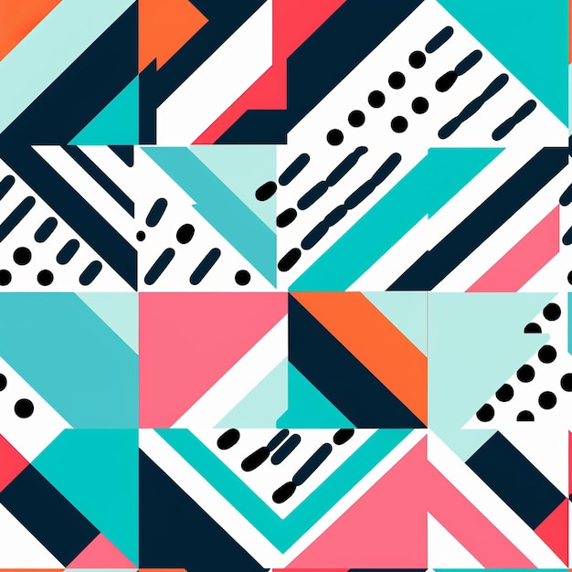 Moedig geometrisch minimalisme kleurrijk zigzagpatroon met Bauhaus eenvoud