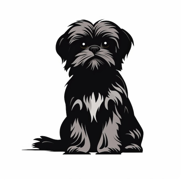 Moedige en realistische zwarte hond icoon op witte achtergrond